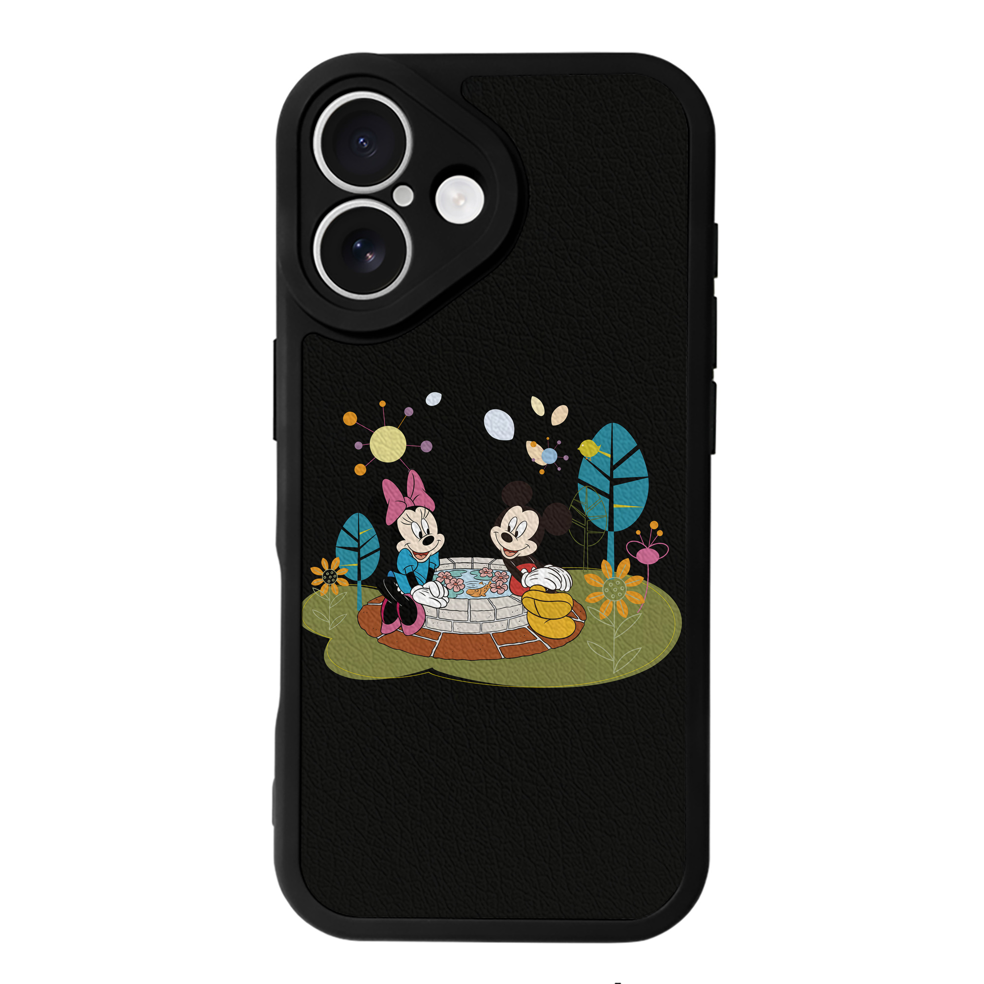 （画像用） ミッキーマウス Mickey Mouse 【iPhone 16シリーズ対応】シリコンスマホケース（レザー調） 材質：シリコン
